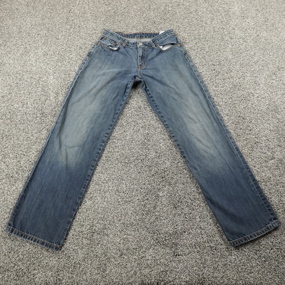VTG Ralph Lauren Jeans Womens 2 Dark Blue Denim Pants Straight Preppy Fade Y2K